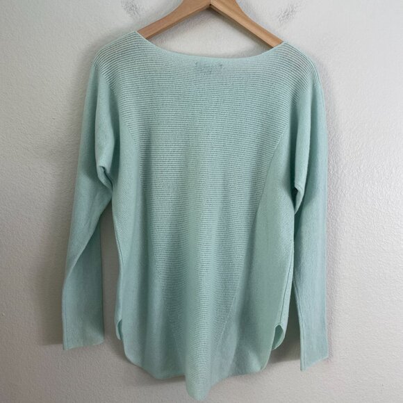 Vince Womens XS Mint Green 100% Cashmere Ribbed Crew Neck Sweater Dolman Sleeve - Picture 9 of 10